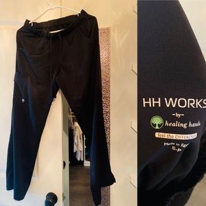 Healing Hands PETITE SMALL black scrub pants NWOT